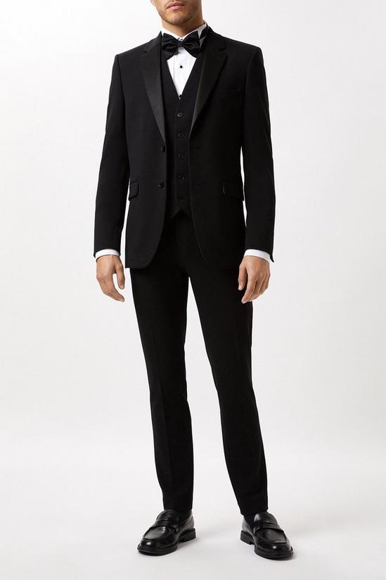 Burton Slim Fit Black Tuxedo Waistcoat 2