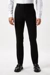 Burton Skinny Fit Black Tuxedo Suit Trousers thumbnail 1