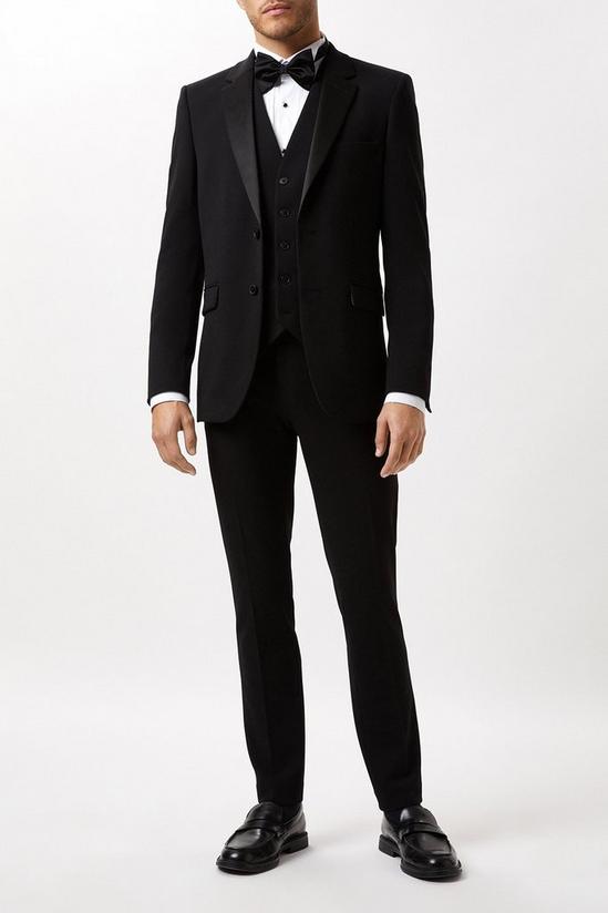 Burton Skinny Fit Black Tuxedo Waistcoat 2