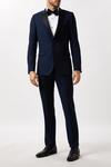Burton Slim Fit Navy Tuxedo Suit Jacket thumbnail 1