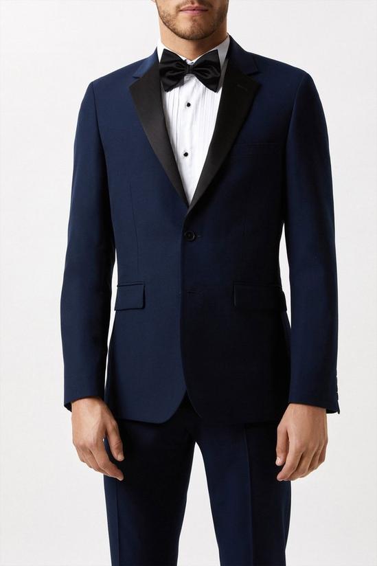 Burton Slim Fit Navy Tuxedo Suit Jacket 2
