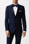 Burton Skinny Fit Navy Tuxedo Suit Jacket thumbnail 1