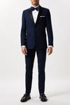Burton Skinny Fit Navy Tuxedo Suit Jacket thumbnail 2