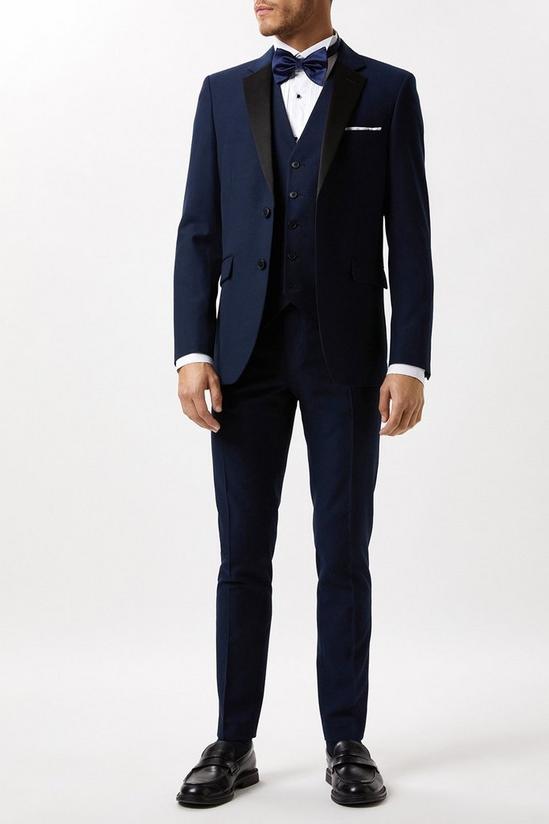 Burton Skinny Fit Navy Tuxedo Waistcoat 2