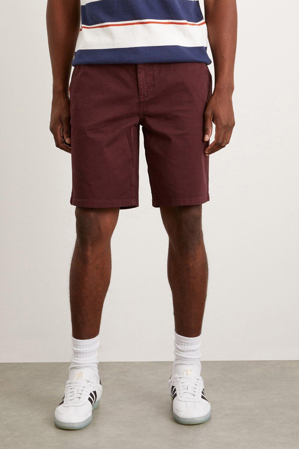 Mens burgundy hot sale chino shorts