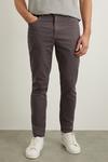 Burton Slim Fit Charcoal 5 Pocket Chino Trousers thumbnail 2