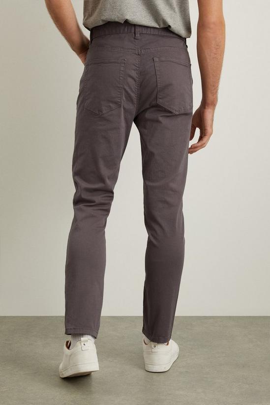 Burton Slim Fit Charcoal 5 Pocket Chino Trousers 3