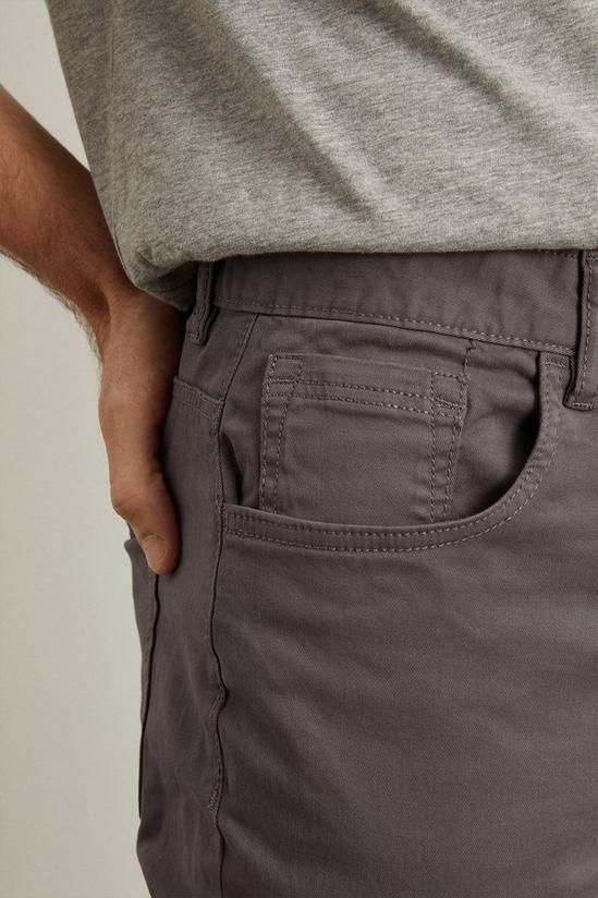 Burton Slim Fit Charcoal 5 Pocket Chino Trousers 4