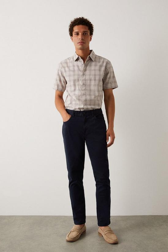 Burton Slim Fit Navy 5 Pocket Chino Trousers 1
