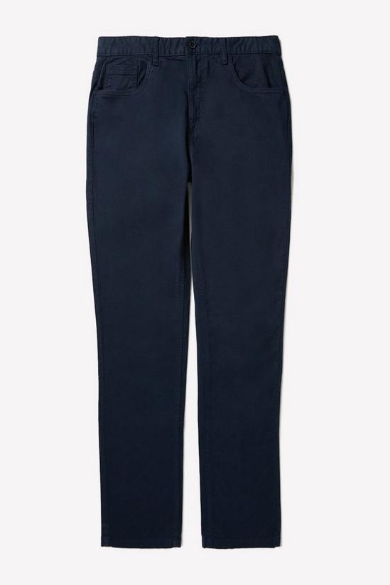 Burton Slim Fit Navy 5 Pocket Chino Trousers 5