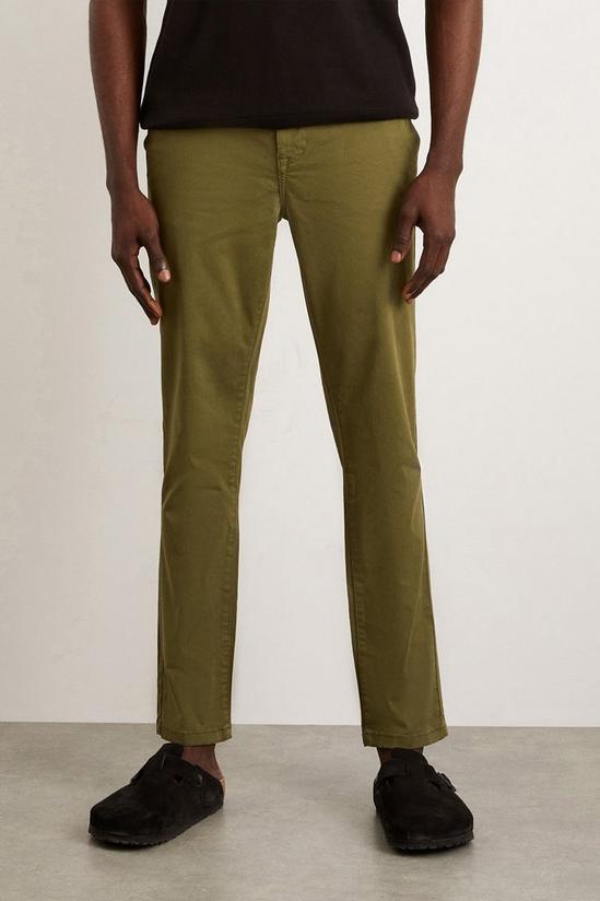 Burton Slim Fit Khaki Chino Trousers 2