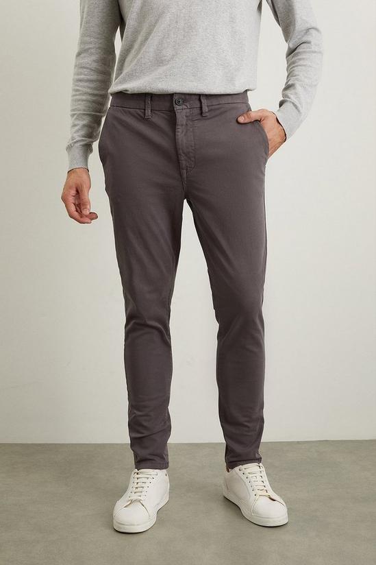 Burton Skinny Fit Charcoal Chino Trousers 2