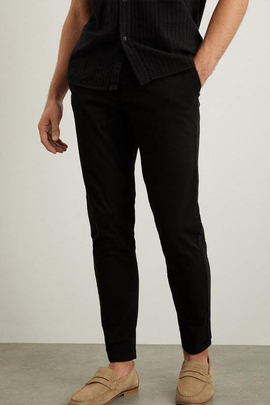 Burton Skinny Fit Black Chino Trousers 2