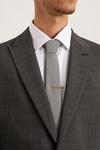 Burton Regular Grey Tonal Puppytooth Tie With Tie Clip thumbnail 1
