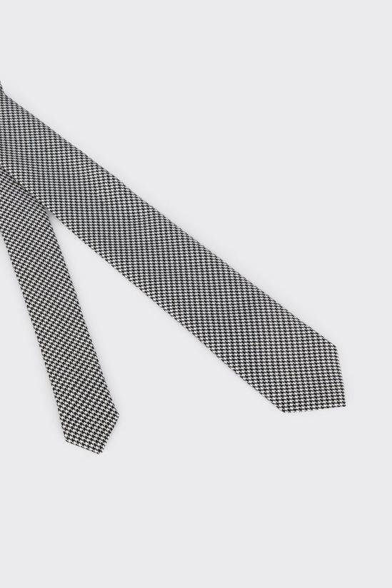 Burton Regular Grey Tonal Puppytooth Tie With Tie Clip 3