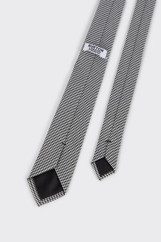 Burton Regular Grey Tonal Puppytooth Tie With Tie Clip 4
