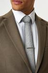 Burton Regular Ice Grey Marl Texture Tie And Tie Clip thumbnail 1