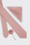 Burton Pink Wedding Tie Set With Lapel Pin thumbnail 4