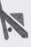 Burton Slate Grey Wedding Paisley Tie Set With Lapel Pin thumbnail 4