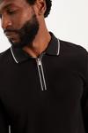 Burton Black Long Sleeve Tipped Collar Polo Shirt thumbnail 4