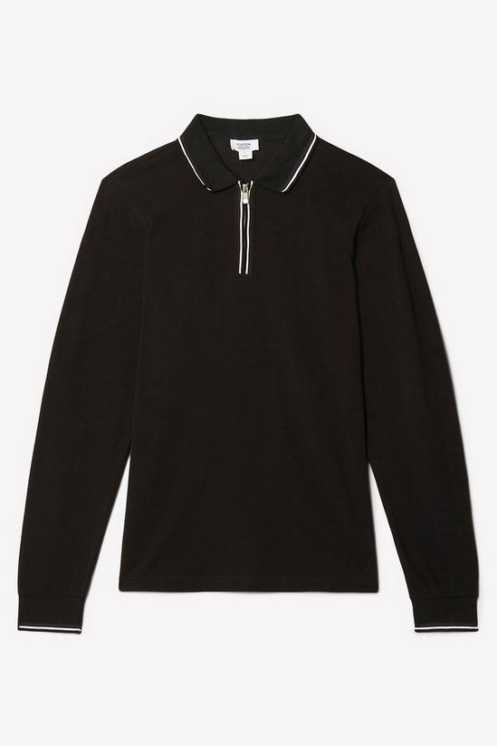 Burton Black Long Sleeve Tipped Collar Polo Shirt 5