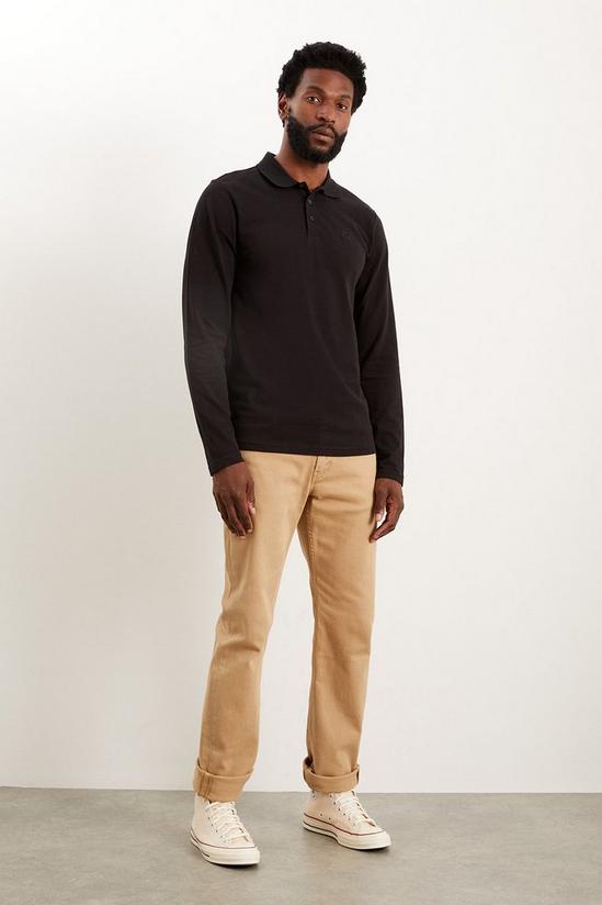 Burton Black Long Sleeve Pique Polo Shirt 2