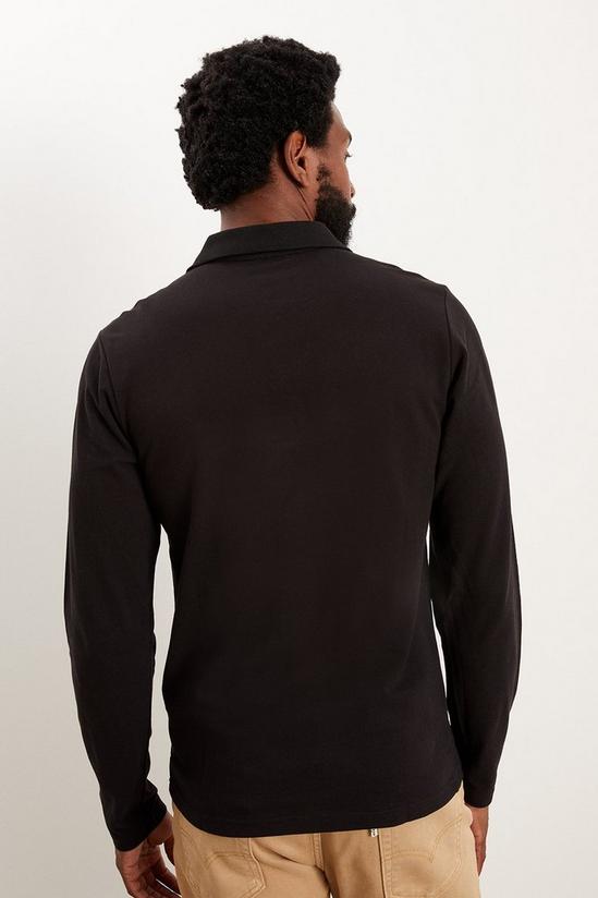 Burton Black Long Sleeve Pique Polo Shirt 3
