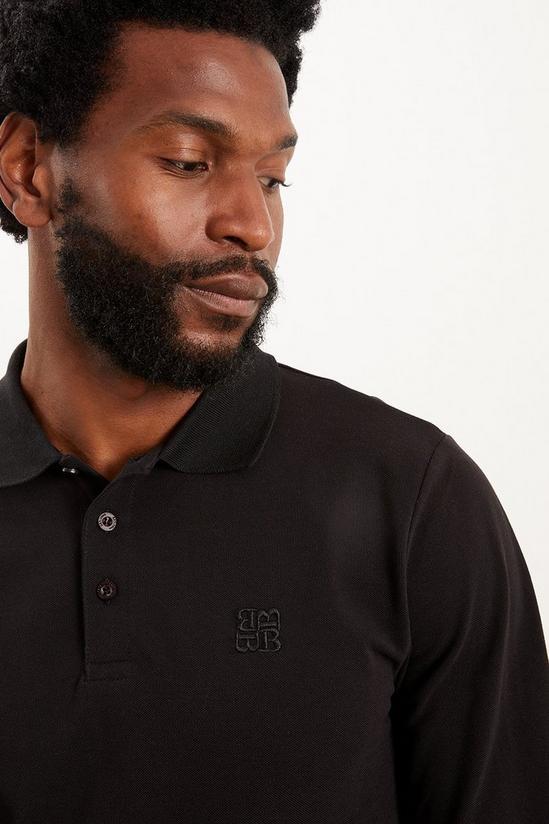 Burton Black Long Sleeve Pique Polo Shirt 4