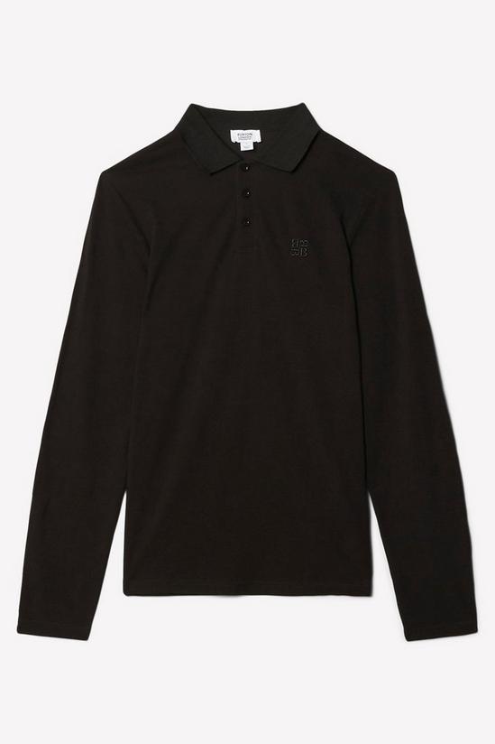 Burton Black Long Sleeve Pique Polo Shirt 5