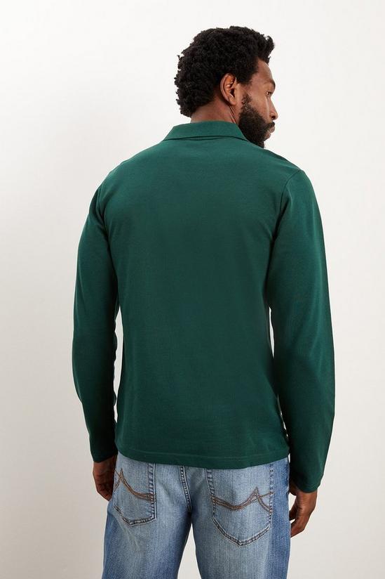 Burton Green Long Sleeve Pique Polo Shirt 3