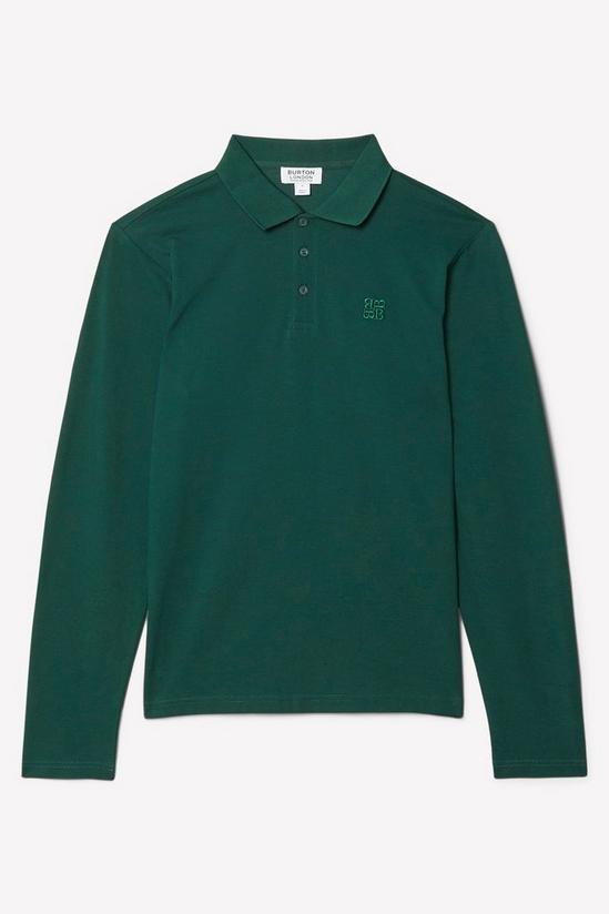 Burton Green Long Sleeve Pique Polo Shirt 5