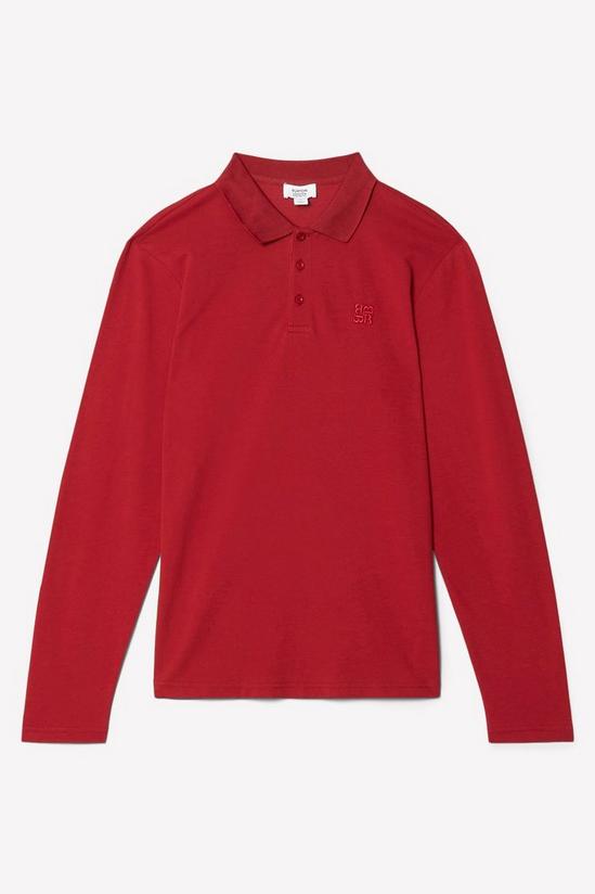 Burton Burgundy Long Sleeve Pique Polo Shirt 5
