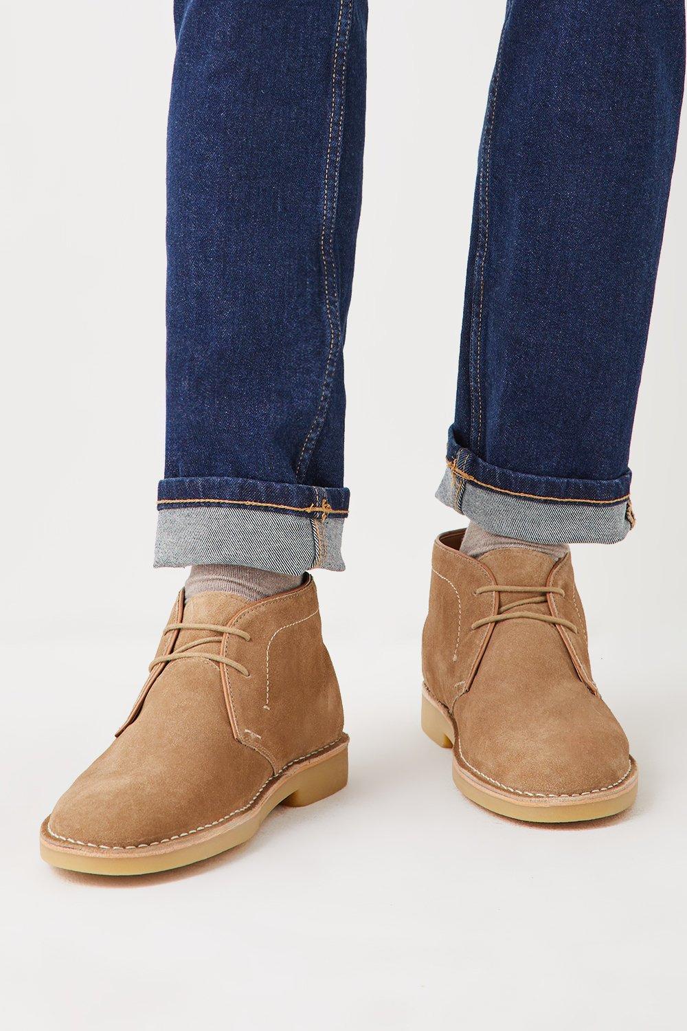 Mens Stone Suede Desert Boots