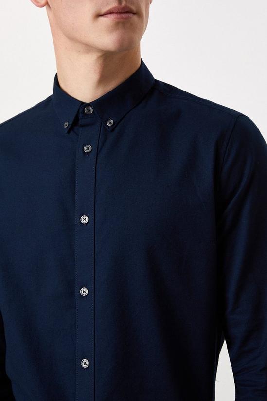 Burton Navy Long Sleeve Oxford Shirt 4