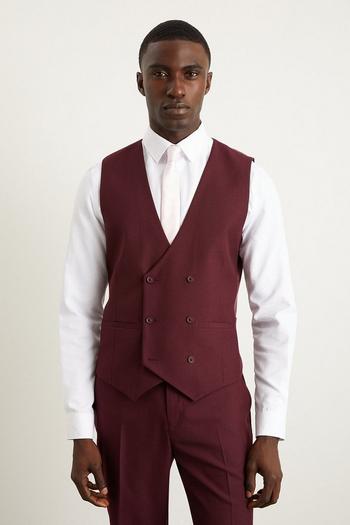 Related Product Skinny Fit Burgundy Waistcoat