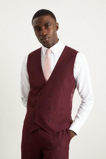 Related Product Slim Fit Burgundy Waistcoat