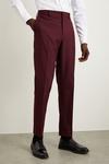 Burton Slim Fit Burgundy Suit Trousers thumbnail 2