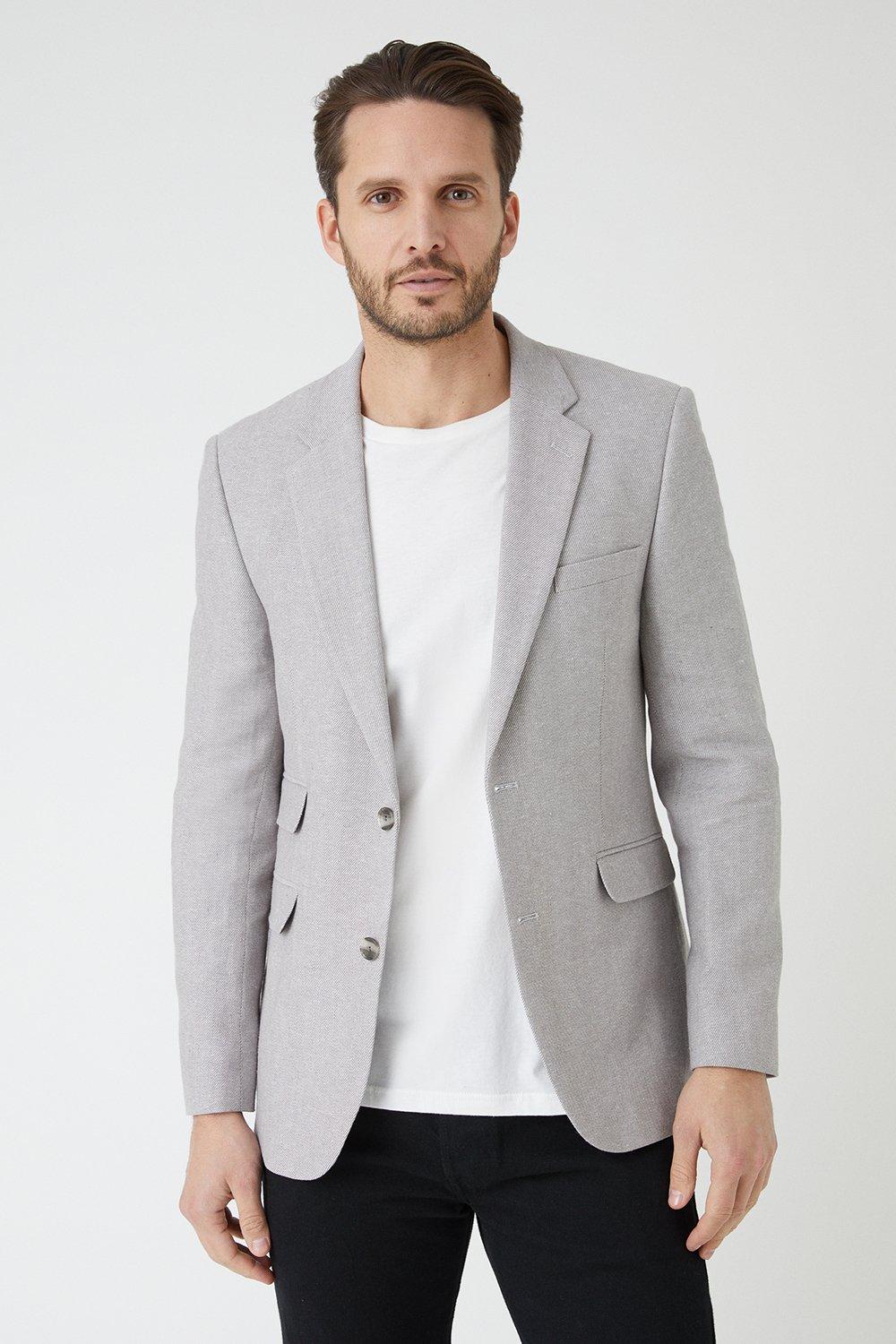 Slim hot sale grey blazer