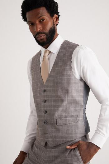 Related Product Skinny Fit Grey Fine Check Waistcoat