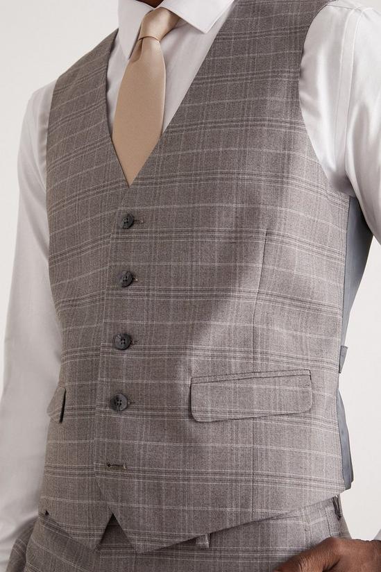 Burton Skinny Fit Grey Fine Check Waistcoat 2