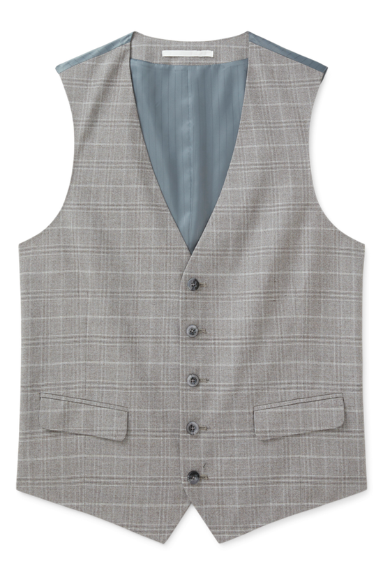Burton Skinny Fit Grey Fine Check Waistcoat 4