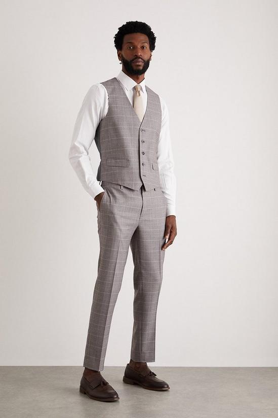 Burton Skinny Fit Grey Fine Check Waistcoat 6