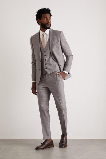 Related Product Skinny Fit Grey Fine Check Suit Trousers