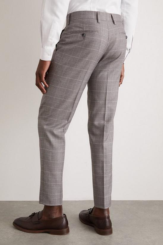 Burton Skinny Fit Grey Fine Check Suit Trousers 3