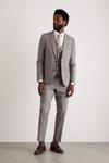 Burton Skinny Fit Grey Fine Check Suit Jacket thumbnail 1