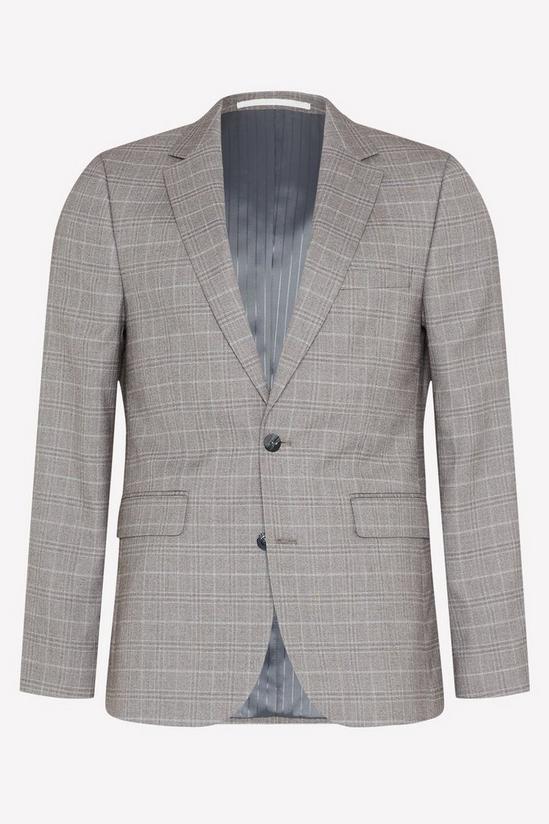 Burton Skinny Fit Grey Fine Check Suit Jacket 4