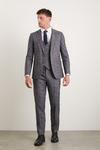 Burton Slim Fit Navy Textured Pow Check Suit Trousers thumbnail 1
