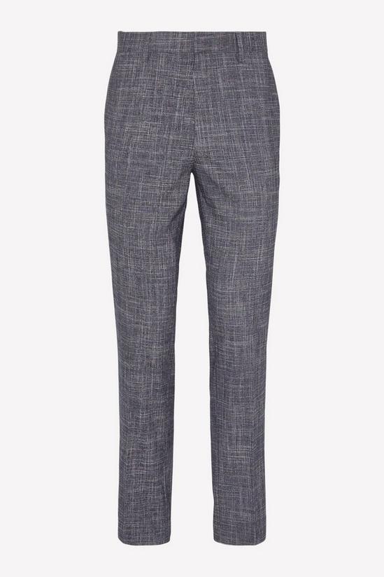 Burton Slim Fit Navy Textured Pow Check Suit Trousers 4