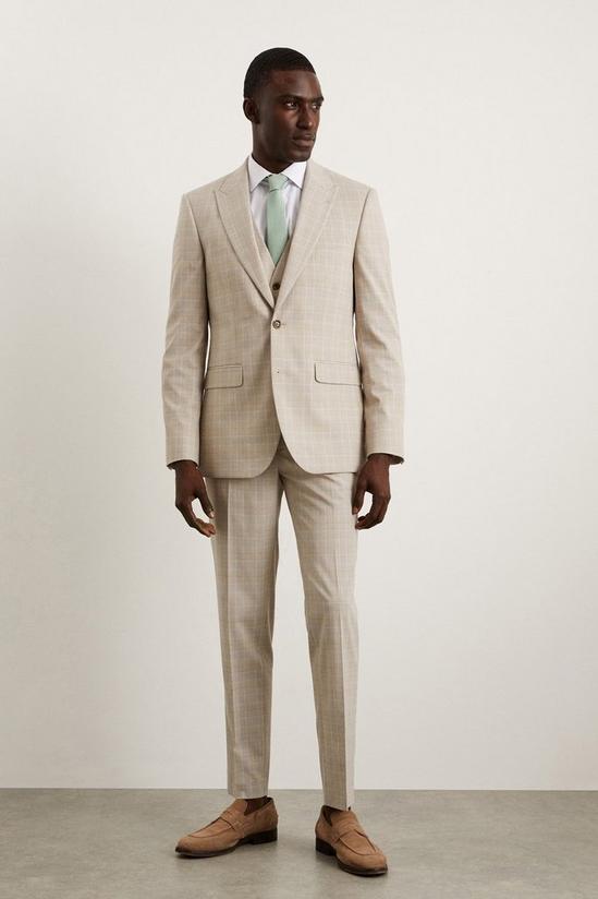 Burton Slim Fit Stone Pow Check Suit Trousers 1