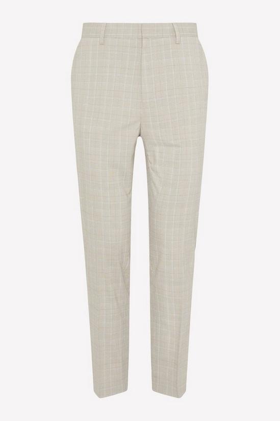 Burton Slim Fit Stone Pow Check Suit Trousers 4